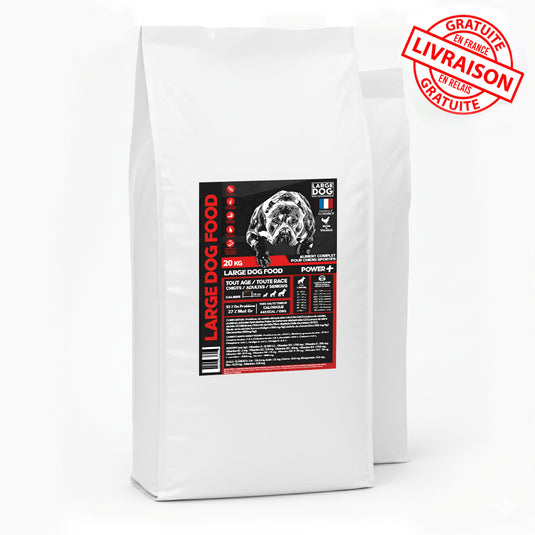 NOUVEAUX ! Alimentation Chien 32/27 Low Grain - Power + 20 kg