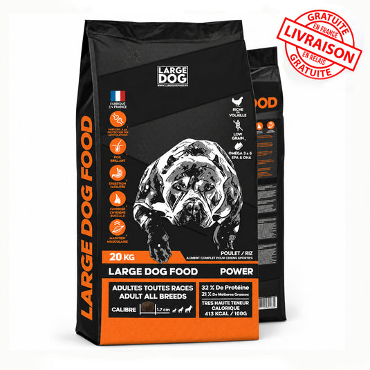 LARGE DOG FOOD Power 32/21 Low Grain - Croquettes chien 20 kg