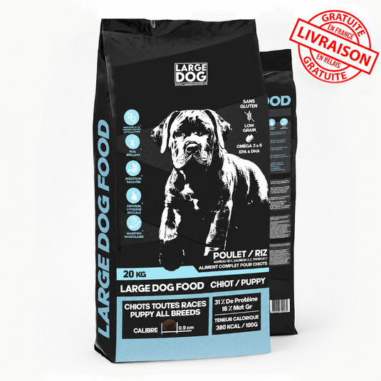 BIENTOT ! LARGE DOG FOOD Chiot / Puppy 31/16 SANS GLUTEN - Poulet / Riz Low Grain – Croquettes chiot 20 kg