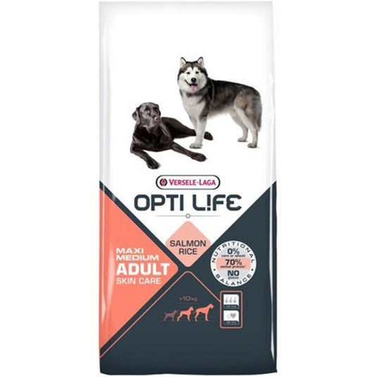 VERSELE-LAGA OPTI LIFE SANS GLUTEN Adult Skin Care Medium & Maxi au saumon pour chien adulte de moyenne et grande taille 12,5KG