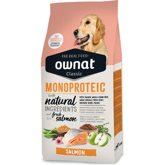 OWNAT Classic Monoproteic Saumon Croquettes pour chien adulte au saumon 12KG